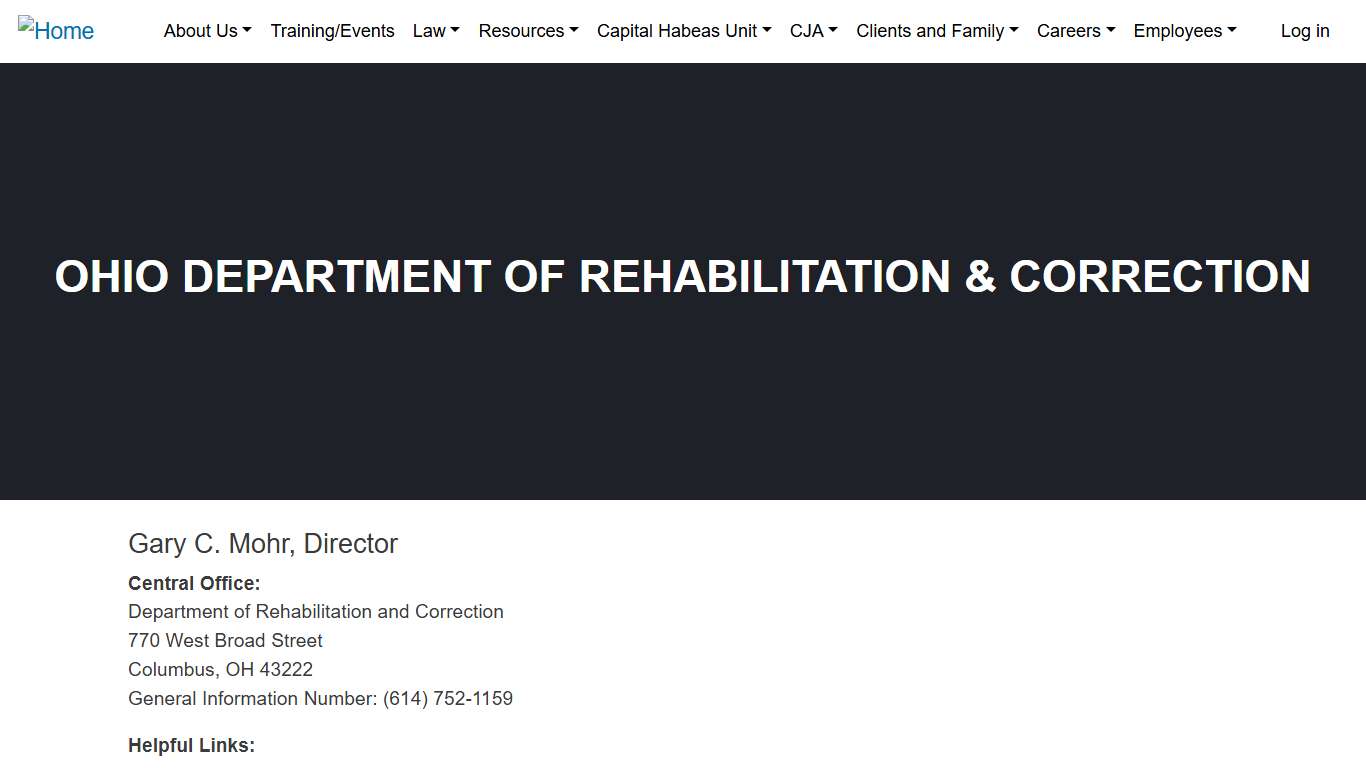 Ohio Department of Rehabilitation & Correction | Federal Public Defender | Northern District of Ohio